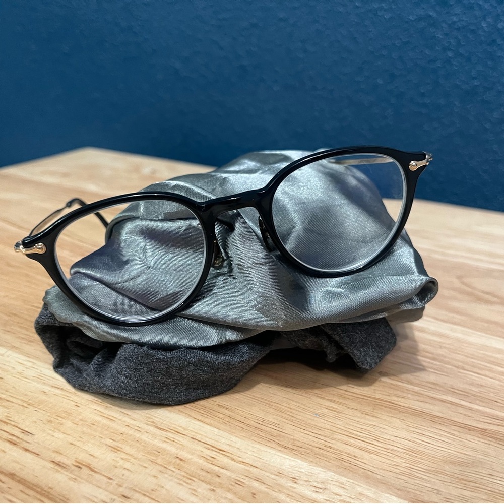 Oliver People’s  Japan Collection - Amandine OV7998 Black Frame Round Eyeglasses - Picture 3 of 4